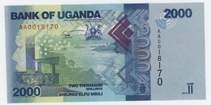 Billete de banco Uganda 2000 Shilingi 2010 Pick 50 sin circular - Imagen 1 de 2
