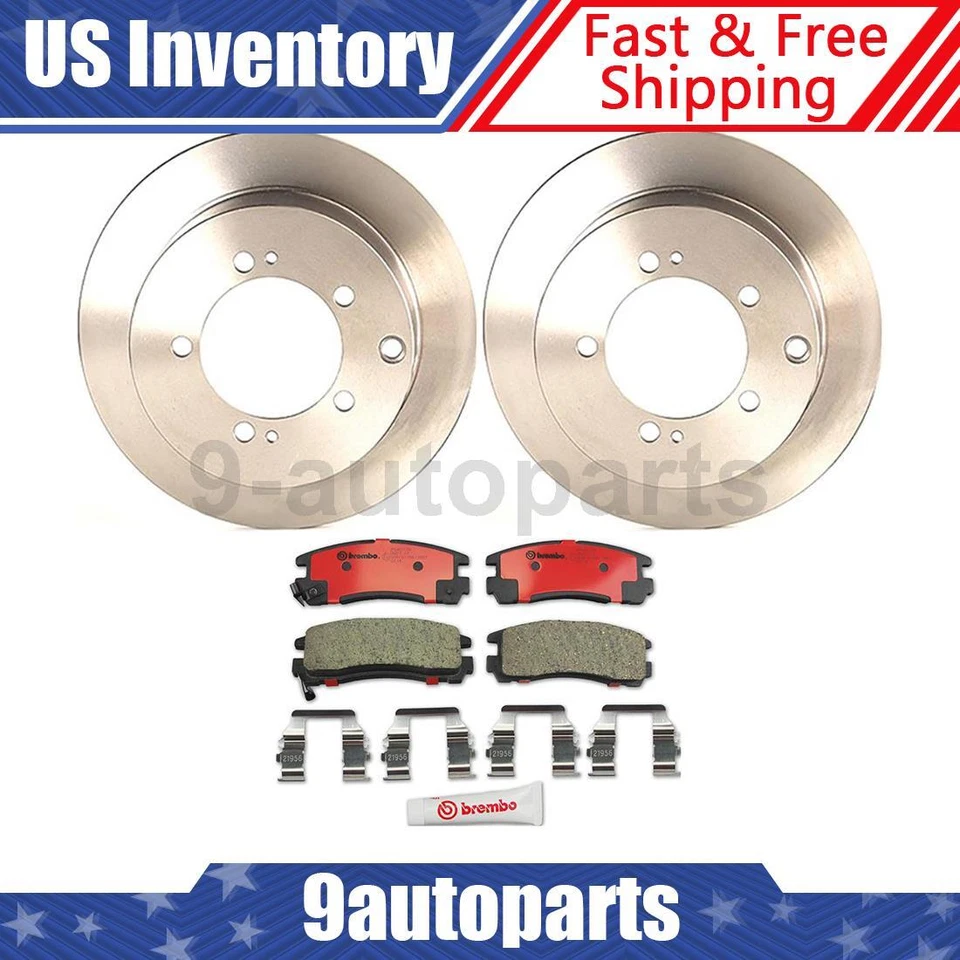 Pastilhas de freio de cerâmica rotores de freio traseiros Brembo OE para 1995-2000 Dodge Avenger FWD - Imagem 1 de 4