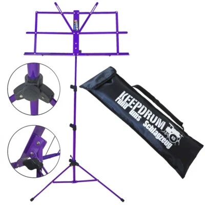 keepdrum MUS2FL leggio per spartiti viola + lampada K&M