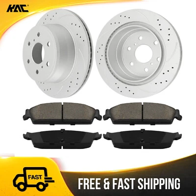 Kit de rotores perforados traseros + pastillas de freno para Chevrolet Avalanche Silverado 1500 Tahoe Foto 1 de 4