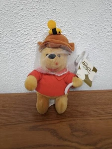 Plush Bean Bag Disney Winnie the Pooh in Bee Catching Outfit - New - 8" Tall - Picture 1 of 5