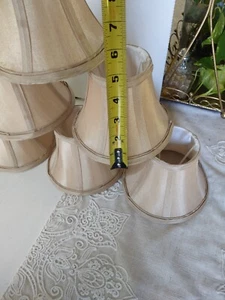 Chandelier Shades Classic bell Silk beige style uno small mini 5" - Picture 1 of 9