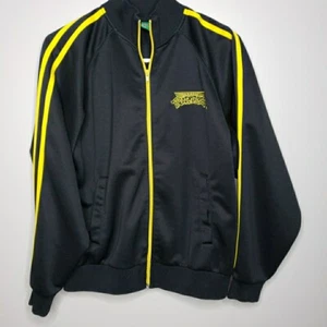 Vintage TEENAGE MUTANT NINJA TURTLES Retro Track Jacket Black Full Zip Mens Sz S - Picture 1 of 7