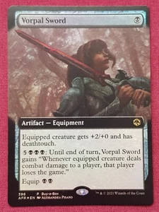 Magic The Gathering ADVENTURES IN FORGOTTEN REALMS VORPAL SWORD PROMO card MTG - Picture 1 of 2