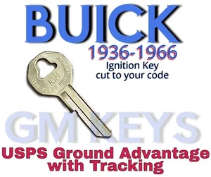 1936-1966 GM Buick Ignition Key Cut to Code 8501-8750 - Picture 1 of 3