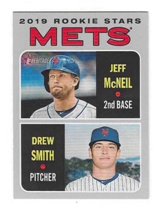 2019 TOPPS HERITAGE JEFF MCNEIL DREW SMITH ROOKIE STARS #348 METS - Bild 1 von 2