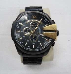DIESEL MENS WATCH - 10 BAR -DZ 4338 -QUARTZ - BLACK METAL BAND - NICE !!! - Picture 1 of 5