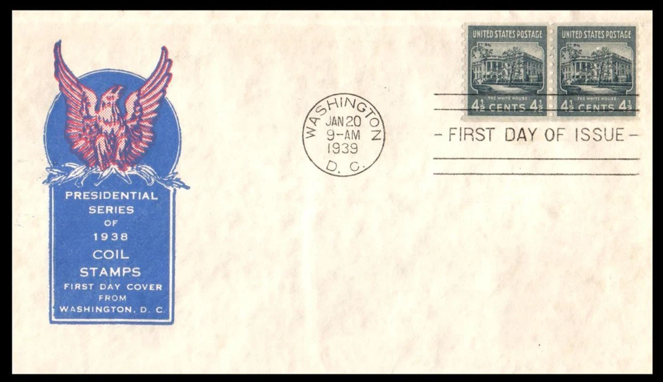 1949 White House Prexy coil Sc 844-1c FDC 4 1/2c with Harry Ioor cachet (T20 - Image 1 of 1