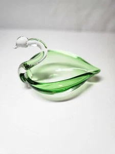 6  1/2 inch Art Glass Swan Bowl~ Decorative 1980’s Hand Blown - Picture 1 of 5