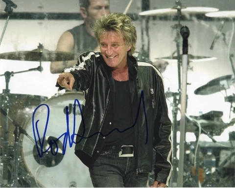 ROD STEWART SIGNED LEATHER JACKET BIG SMILE 8X10 Cover