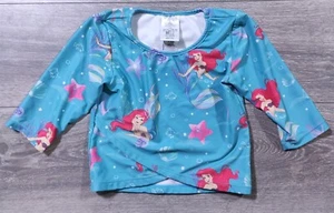 Little Mermaid Swim Shirt Medium 7-8 Rash Guard Blue Swim Top Swimwear Kids - Picture 1 of 5