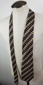 NWT XMI SIGNATURE  Blue Striped 100% Silk Neck Tie  - Picture 1 of 4