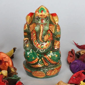 Estatuilla de piedra preciosa de jade verde gema natural de 736,50 quilates Ganesha Ganesh - Imagen 1 de 1