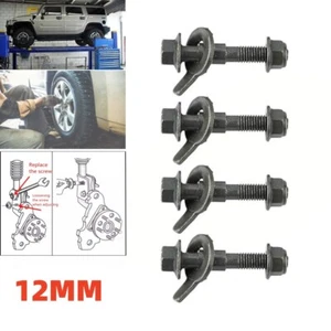 4PCS 12mm Cam Bolt Kit Adjustable Camber Correction Alignment Kit for Four Wheel - Picture 1 of 12