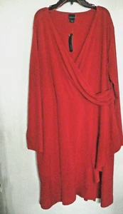 Ladies Plus Red Dress Size 3X Covington Wrap Ruffle - Picture 1 of 2