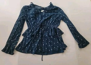 Style And Co Blue Sparkly Patterned Long Sleeve And Tank Top - Picture 1 of 14