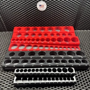 Swanlake Kit Magnetico Organizzatore Presa 4 Pezzi 1/2 3/8 1/4 Rosso e Nero USA - Foto 1 di 6