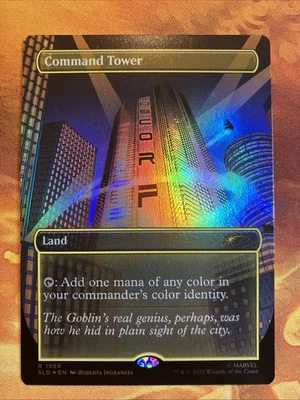 MTG Foil Borderless Command Tower SLD: Marvel's Spider-Man: Villainous Plots! - Image 1 of 2