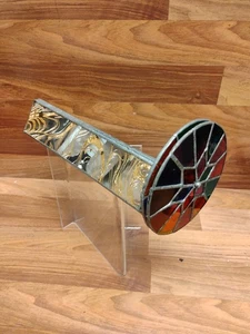 Vintage Kaleidoscope Stained Glass Double Wheeled Handcrafted Mirrored 12”x5” - Picture 1 of 13