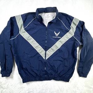 US Air Force Jacket Mens Large Regular Blue Physical Training Uniform Reflective - Picture 1 of 10
