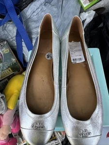 Vintage Coach Chelsea Metallic 9.5 Flats Shoes NEW See Description - Picture 1 of 8