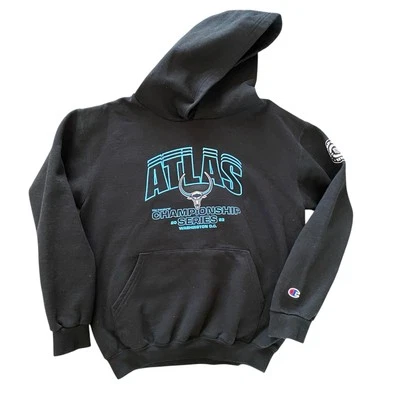 Champion New York Atlas Sudadera con Capucha Yth Grande PLL Lacrosse Negro Pullover Sudadera Foto 1 de 4