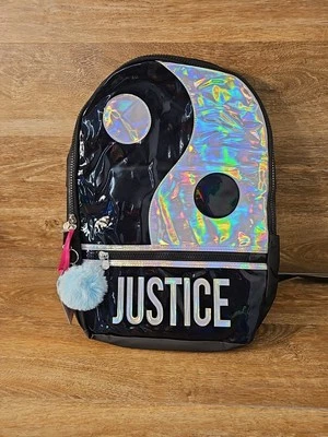 Justice• Yin-Yang• Negro/Plata holográfico• Juego de mochila de 2 piezas• ¡Nuevo!! Foto 1 de 4