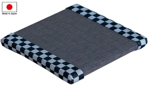 Japanese Tatami Figure Display Stand Navy Ichimatsu Square Mat Inspired by Anime - Picture 1 of 6