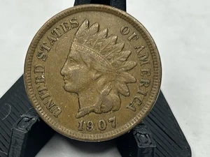 1907 Indian Head Cent Penny FULL LIBERTY VF / XF FREE SHIPPING - Picture 1 of 3
