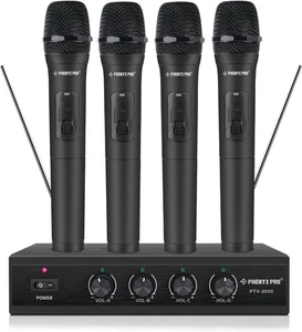 Phenyx Pro Wireless Microphone System, 4 Channel VHF Wireless Mics, w/ 4 Handhel - Picture 1 of 5