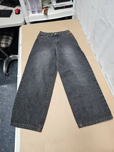 Chams Demin Boys Embroidered Baggy Wide Leg Jeans Sz 8 22x23 - Picture 1 of 14