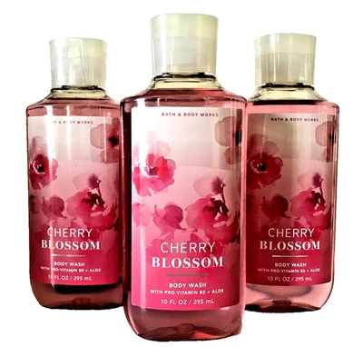 Gel de ducha CHERRY BLOSSOM gel de lavado corporal lote de 10 oz x 3 Bath & Body Works clásico rosa Foto 1 de 2