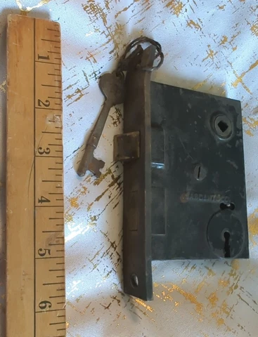 ANTIQUE SARGENT & CO. MORTISE DOOR LOCK SKELETON KEY HARDWARE HOUSE RARE VTG Cover