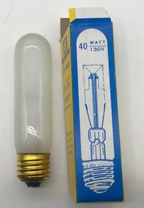 Retro Bulbrite T-10 Tubular 40 Watt Frost Standard Base Light Bulb NEW - Picture 1 of 3
