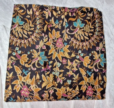 Tela de algodón floral negra de 4 yardas de 44" de ancho Wamsutta Mills acolchado costura Foto 1 de 4