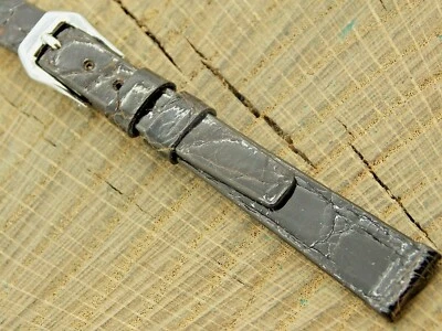 Correa de reloj Stylecraft NOS de colección 11 mm marrón cocodrilo hebilla tono plata sin usar Foto 1 de 4