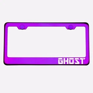 Marco de placa de matrícula púrpura cromado GHOST tapa de tornillo de metal grabado con láser - Imagen 1 de 8