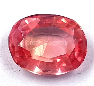 Peach Sapphire Natural Certified 4.85 Ct Oval Cut Loose Gemstone 5JJF - Picture 1 of 6
