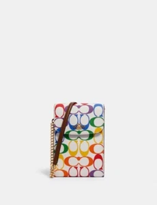 Coach Rachel Kette Umhängetasche in Regenbogen Signatur Canvas Handy Geldbörse $ 275 - Bild 1 von 3