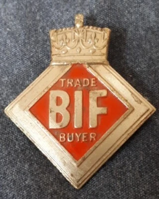 Vintage BIF British Industry Fairs Trade Buyers Buttonhole Badge J R Gaunt 1940s - Image 1 of 2