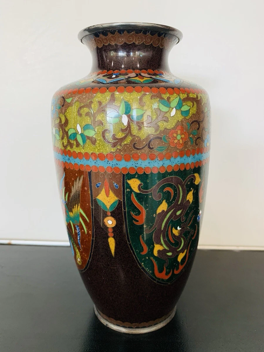 景泰蓝古董原始1850-1899 年日本花瓶| eBay
