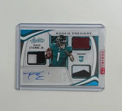 2021 Absolute Football Travis Etienne Jr. Rookie Premiere Materials Auto 59/99 - Image 1 of 2