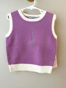 NWT Vintage Paris Eiffel Tower Hartstrings Sweater Vest Size 4 4T - Picture 1 of 4
