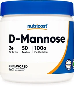 Nutricost D-Mannose Pulver 100 GMS, 2g Portionen gentechnikfrei, glutenfrei - Bild 1 von 5
