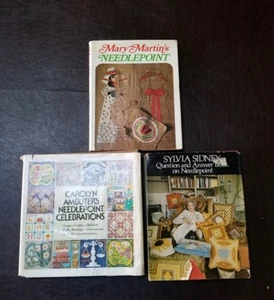3 VINTAGE NEEDLEPOINT INSTRUCTIONAL BOOKS - Picture 1 of 10