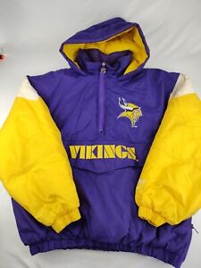 XL Hooded Vintage Team Nike NFL Minnesota Vikings Football Coat Half Zip Jacket