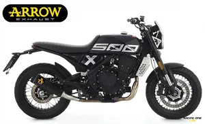 AUSPUFF ARROW REBEL SCHWARZ HOMOLOGIERTE EURO5 FÜR BRIXTON CROSSFIRE 500 X 21-23 - Picture 1 of 2
