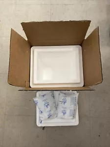 Styrofoam Insulated Medical Cooler With Outer Shipping Box and 2 Gel Ice Packs - Picture 1 of 3