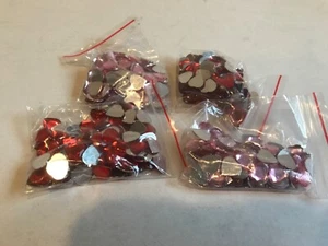 4x6mmx144Pcs/Pkg Heart Acrylic Pink & Red Crystal +Clear, Wedding Anniversary - Picture 1 of 4