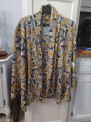 Cárdigan Kasper estampado de piel de serpiente frente abierto con top sin mangas nuevo con etiquetas Foto 1 de 4